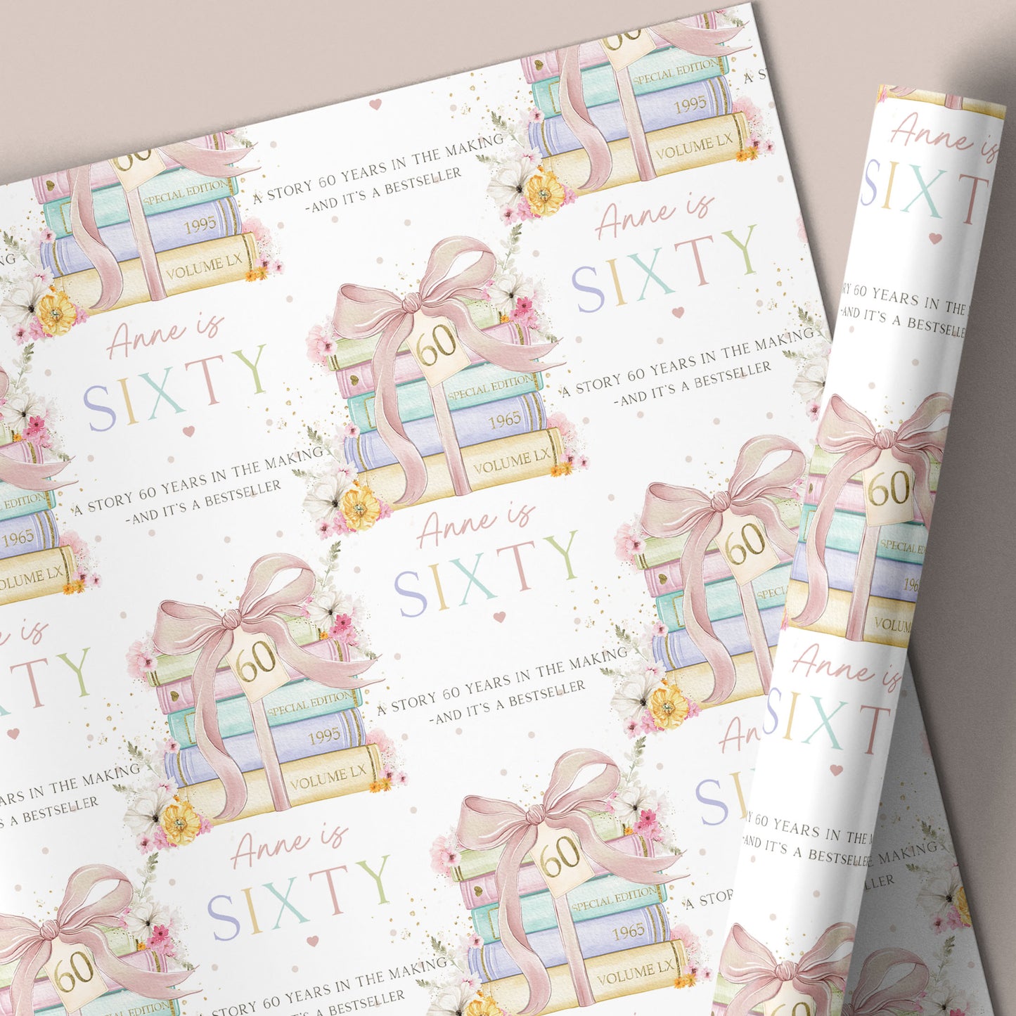 Personalised 60th Birthday Wrapping Paper
