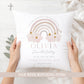 Personalised Pink Rainbow Christening Baptism Cushion