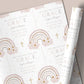 Personalised Girl's Christening, Baptism Wrapping Paper - Pink Rainbow