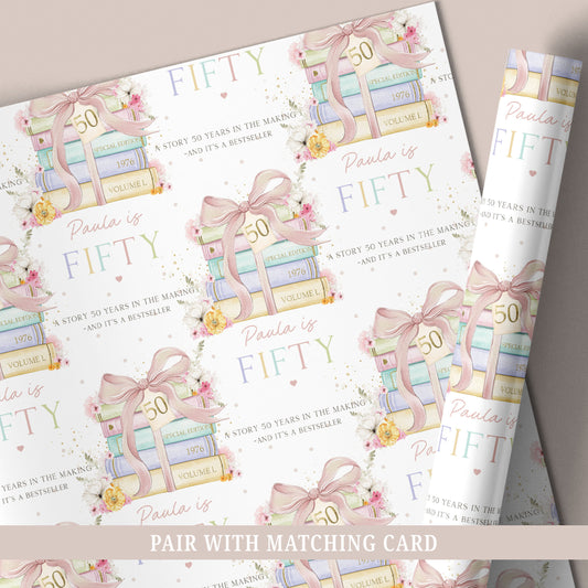 Personalised 50th Birthday Wrapping Paper
