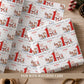 Personalised First Christmas wrapping paper for Grandson with Santa, reindeer and number one, customised with his name.