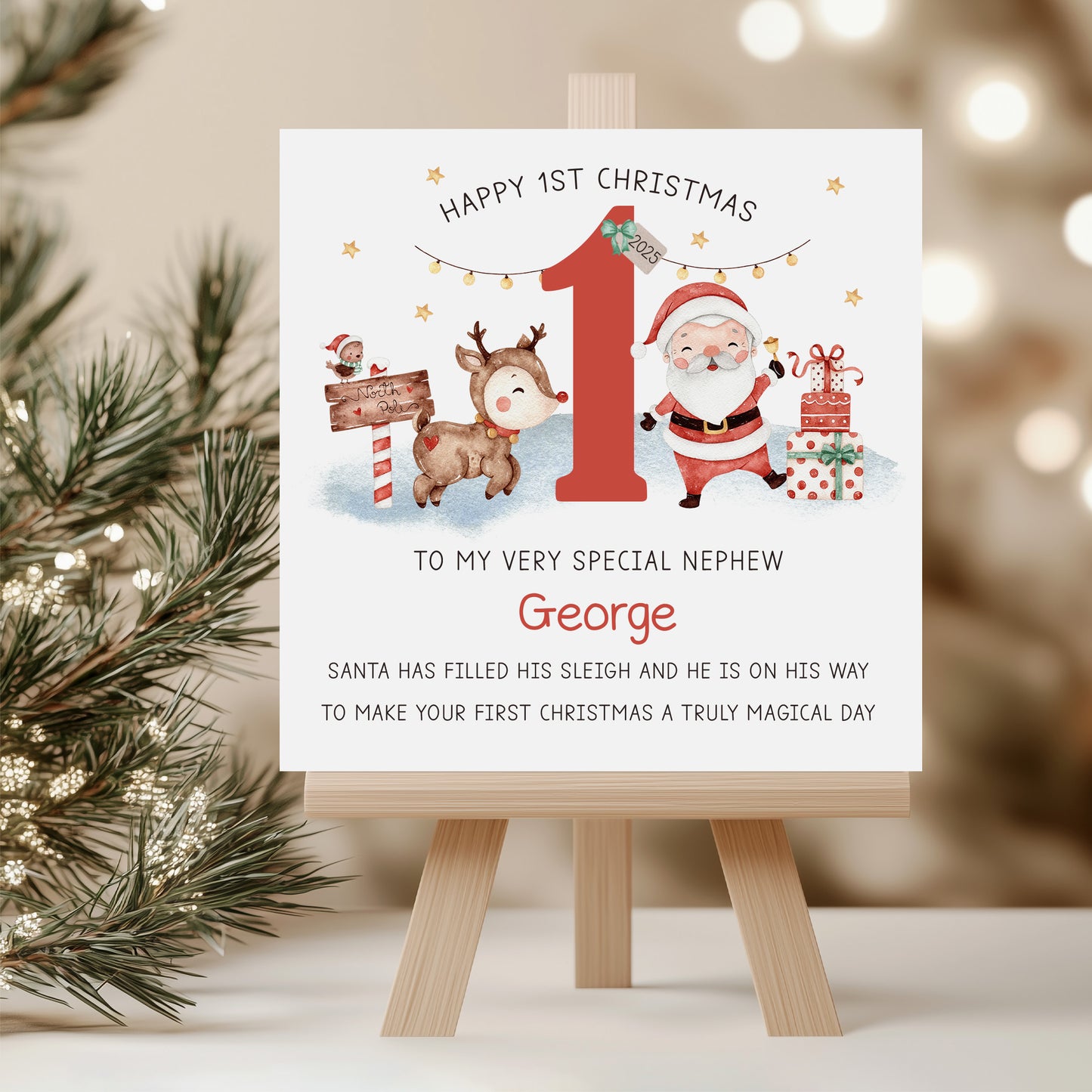 Personalised Baby's First Christmas Card
