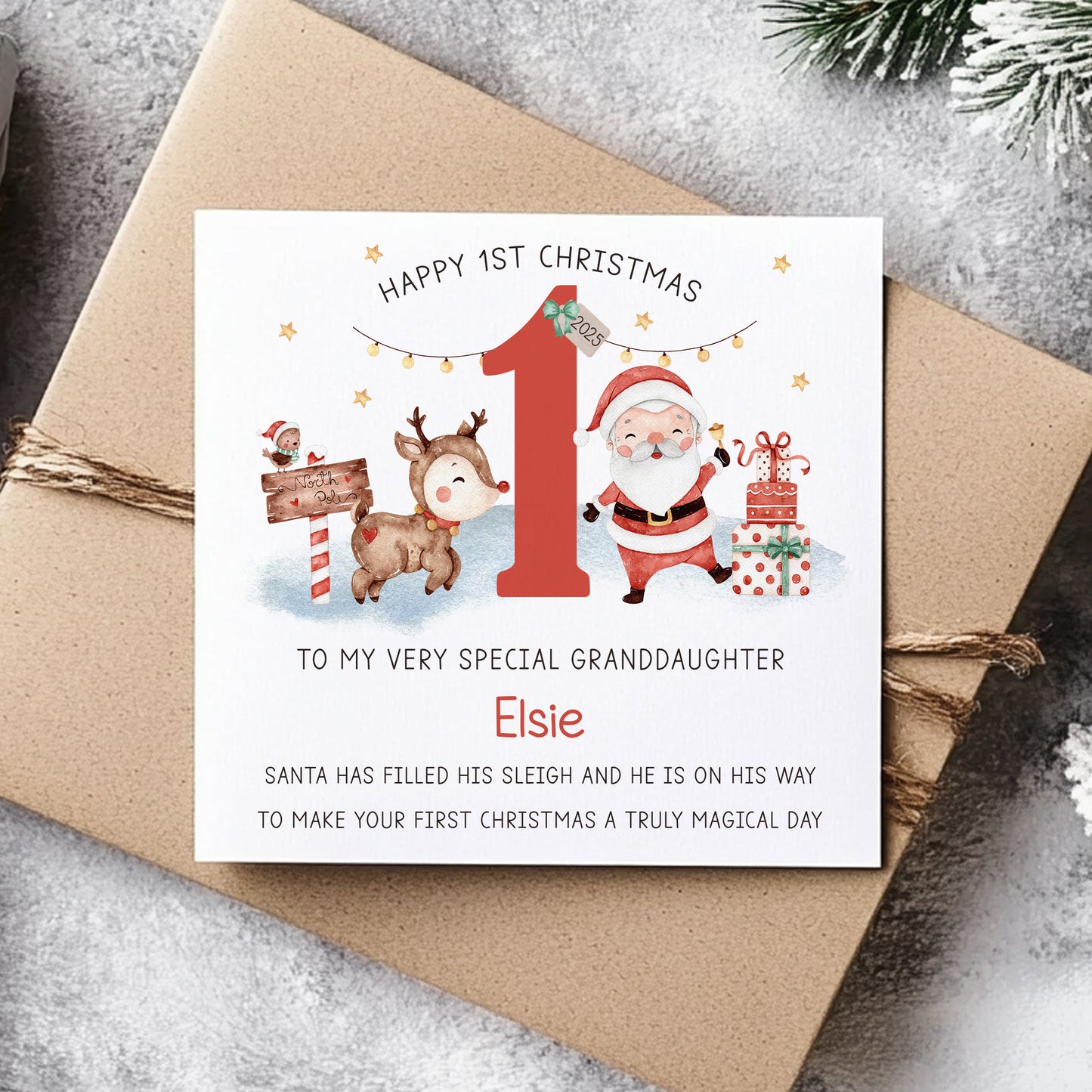 Personalised Baby's First Christmas Card