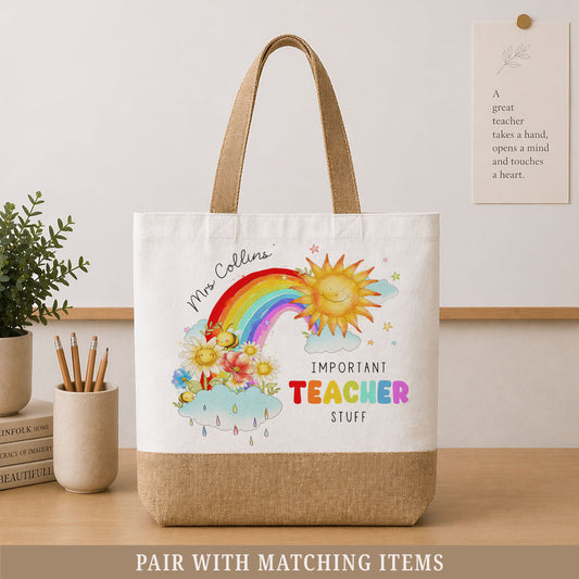 Personalised Teaching Assistant Jute Tote Bag