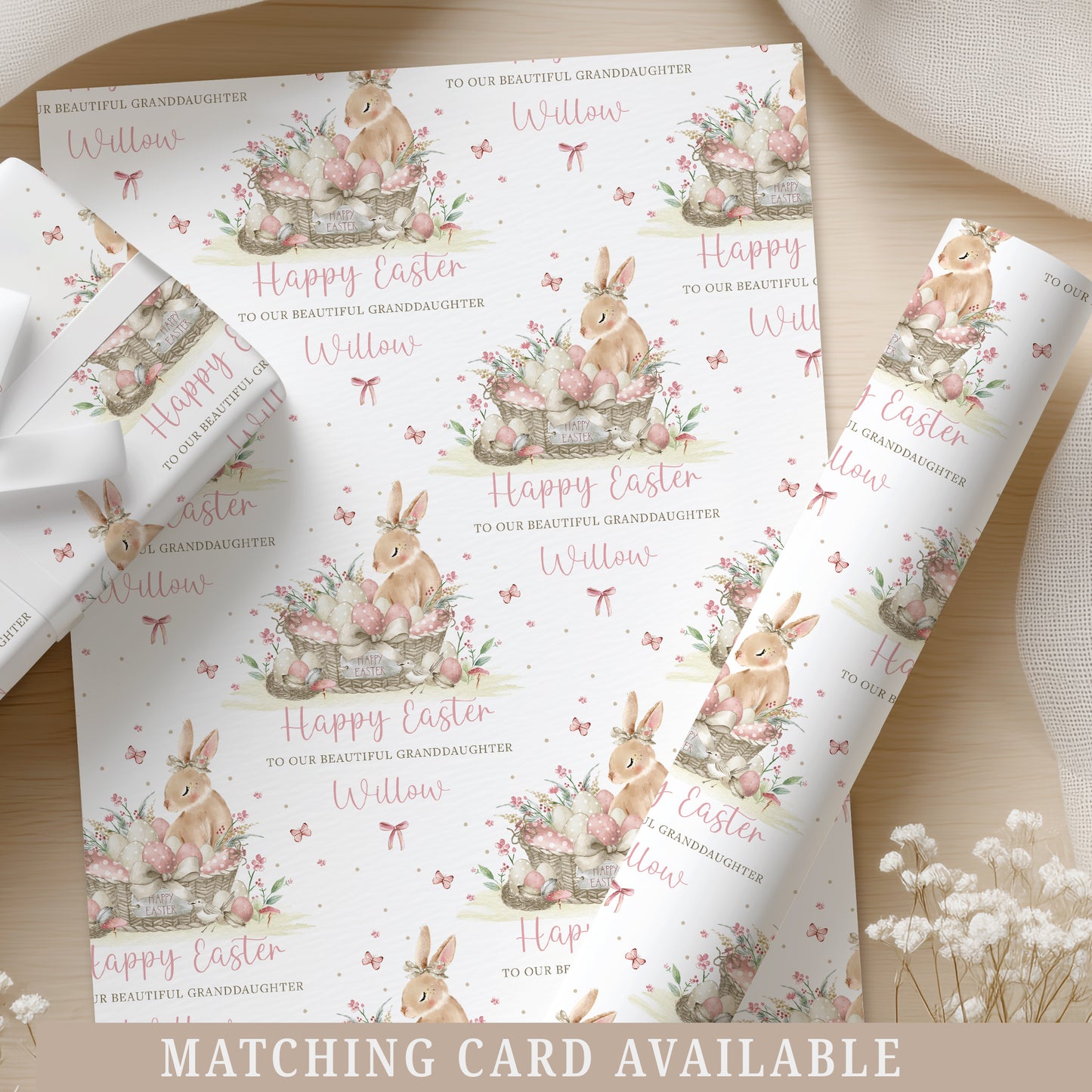 Personalised Girl's Easter Wrapping Paper