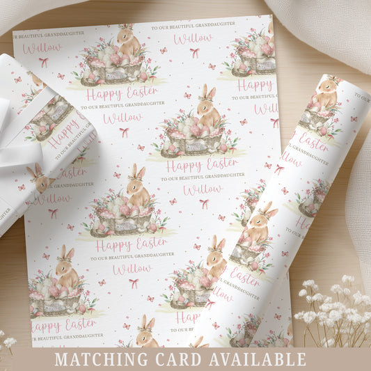 Personalised Girl's Easter Wrapping Paper