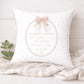 Personalised Floral Pink Bow Christening Baptism Cushion
