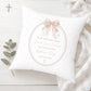 Personalised Floral Pink Bow Christening Baptism Cushion