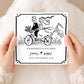 Personalised Bride & Groom Bicycle Wedding Card