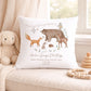 Personalised Woodland Baby Birth Cushion