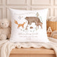 Personalised Woodland Baby Birth Cushion