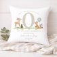 Personalised Boy's Woodland Christening Baptism Cushion
