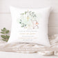 Personalised Green Eucalyptus Elephant Christening Baptism Cushion