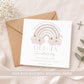 Personalised Pink Rainbow Christening, Baptism Card for Girls