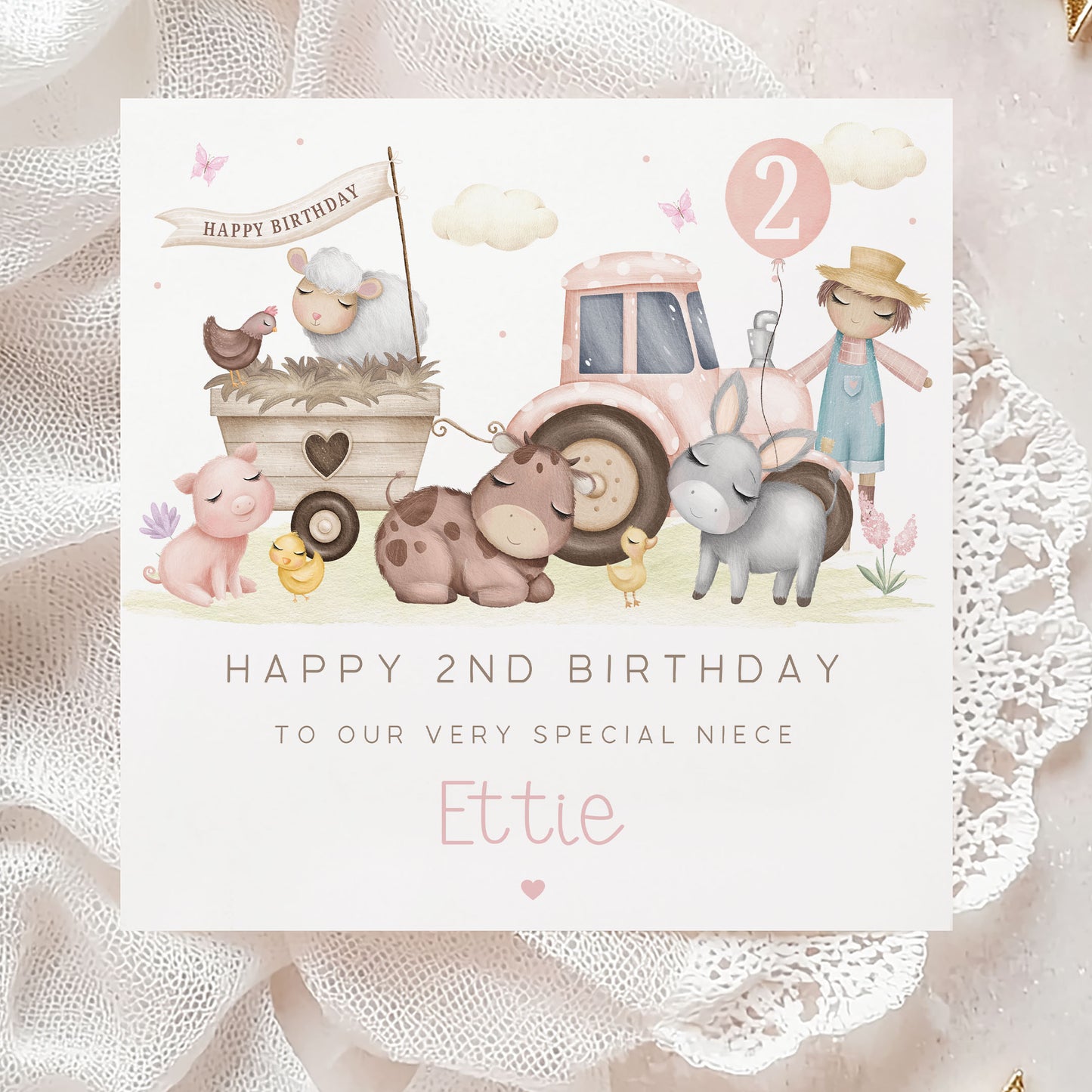 Personalised Girl's Farm Birthday Gift Wrapping Paper