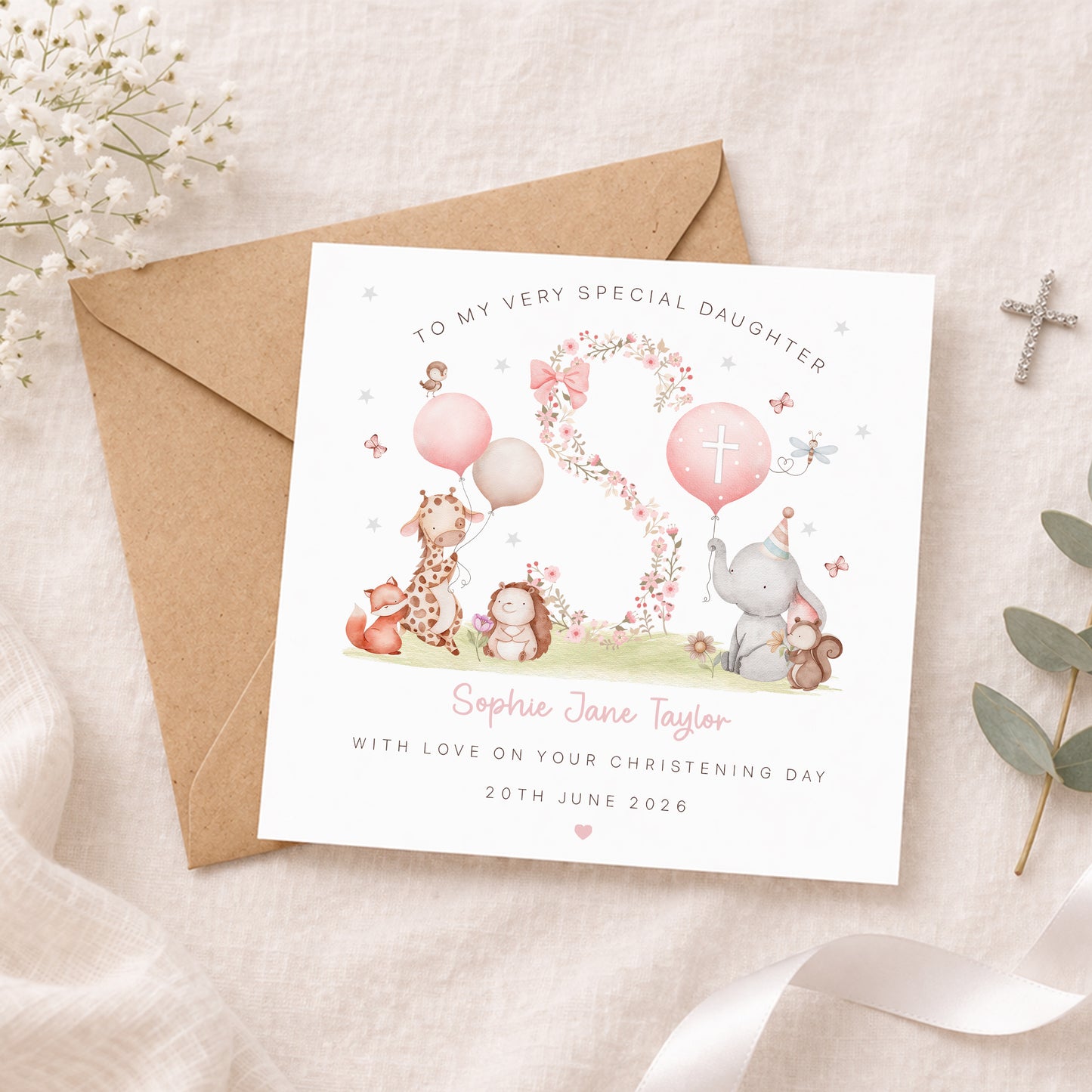 Personalised Granddaughter Christening, Baptism Wrapping Paper