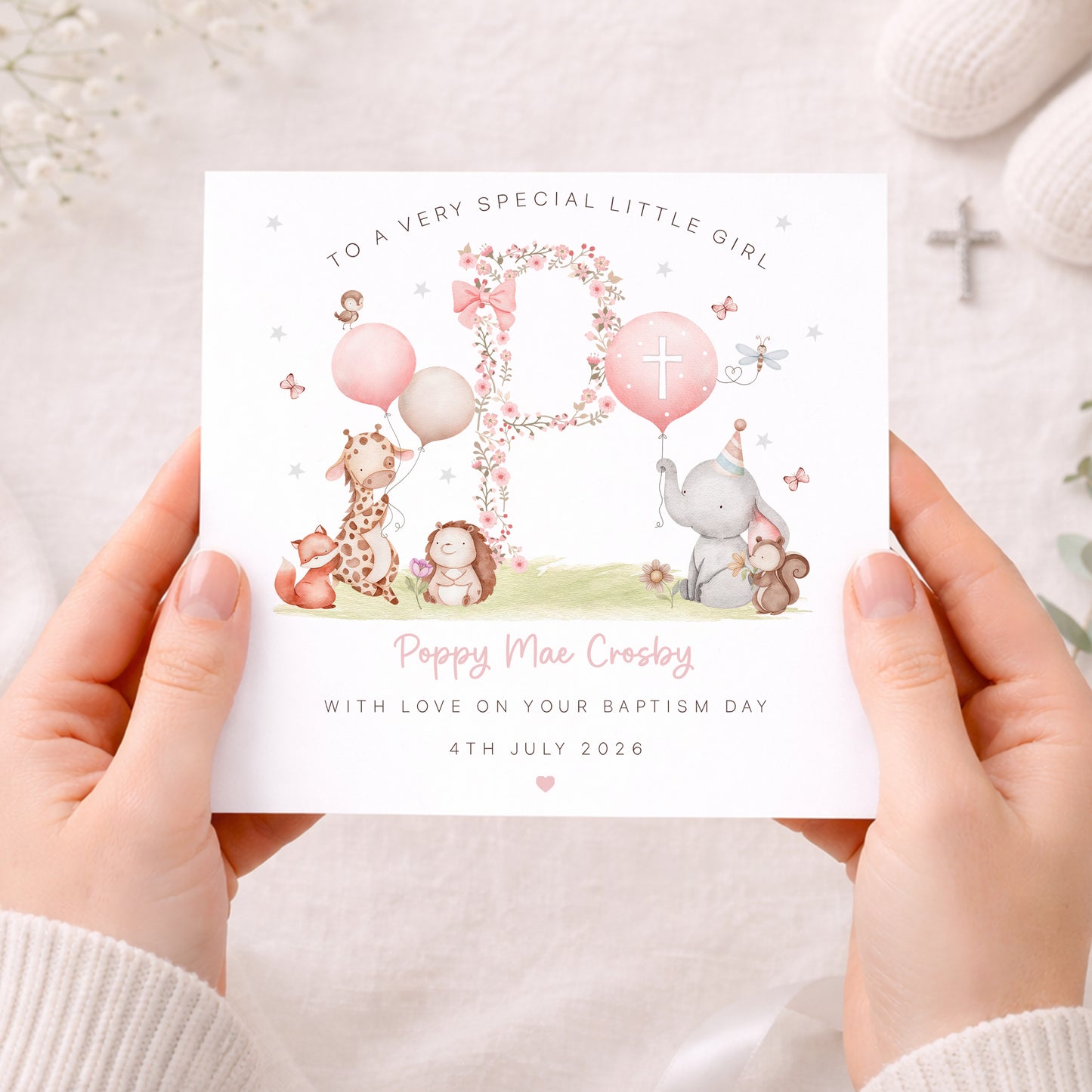 Personalised Granddaughter Christening or Baptism Card