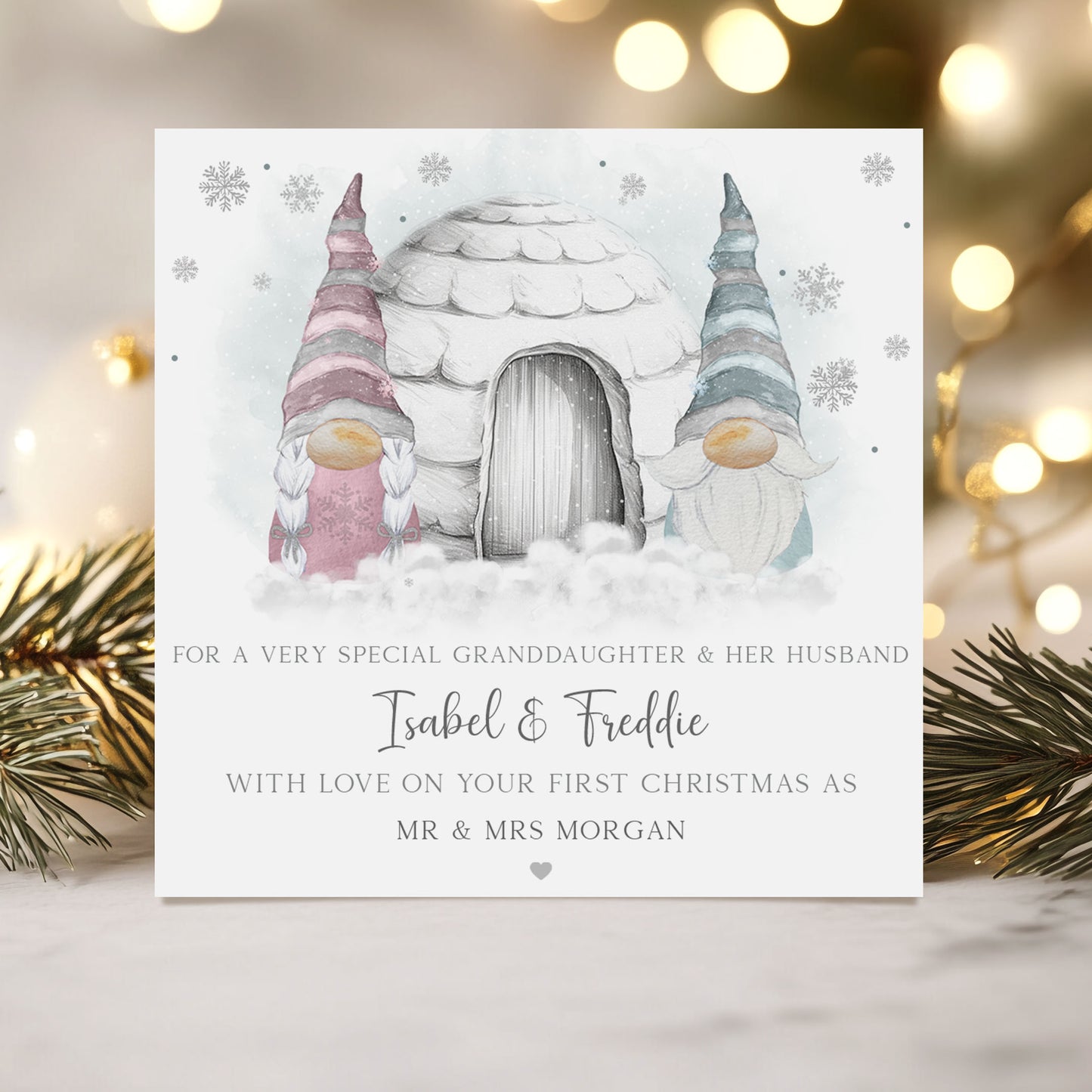 Personalised First Christmas as Mr & Mrs Card