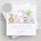 Personalised Girl's Safari Birthday Card