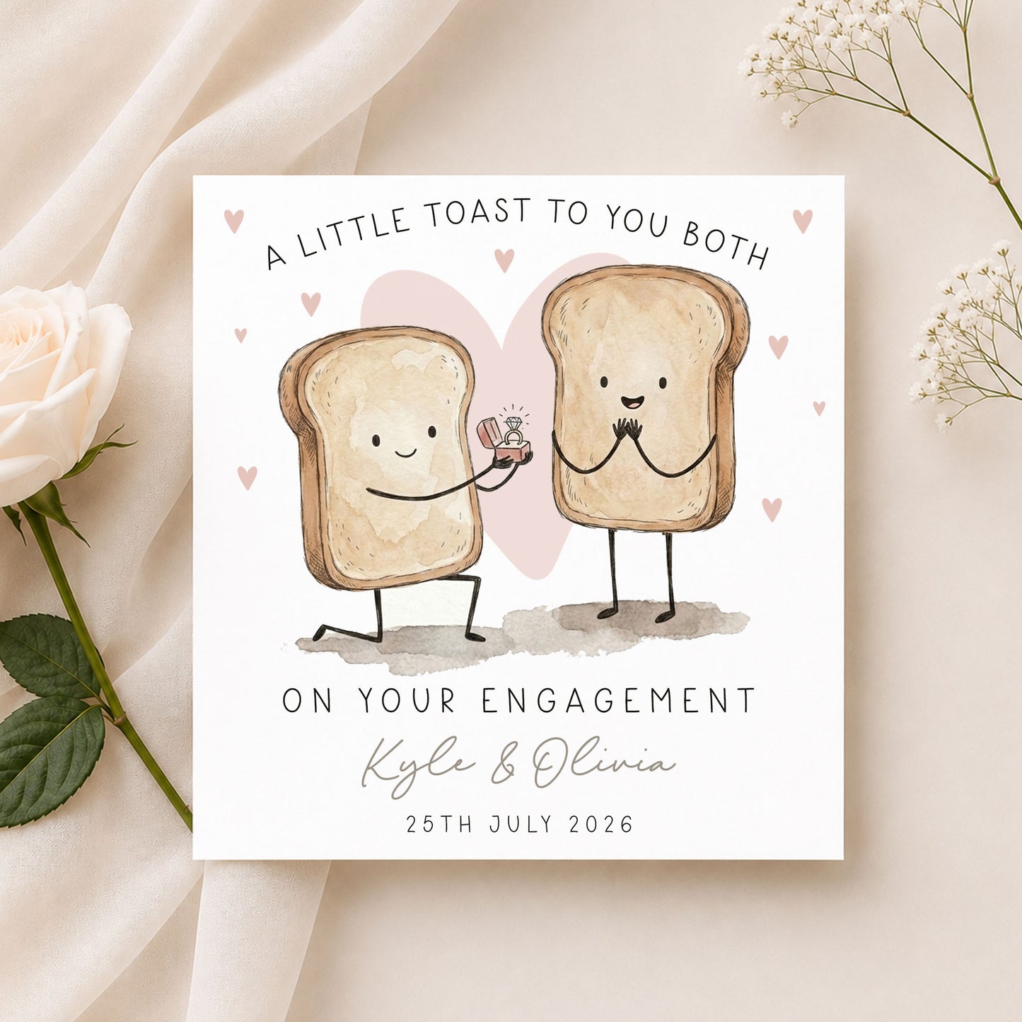 Personalised Engagement Toast Card