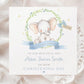 Personalised Boy's Blue Elephant Christening Baptism Naming Day Card