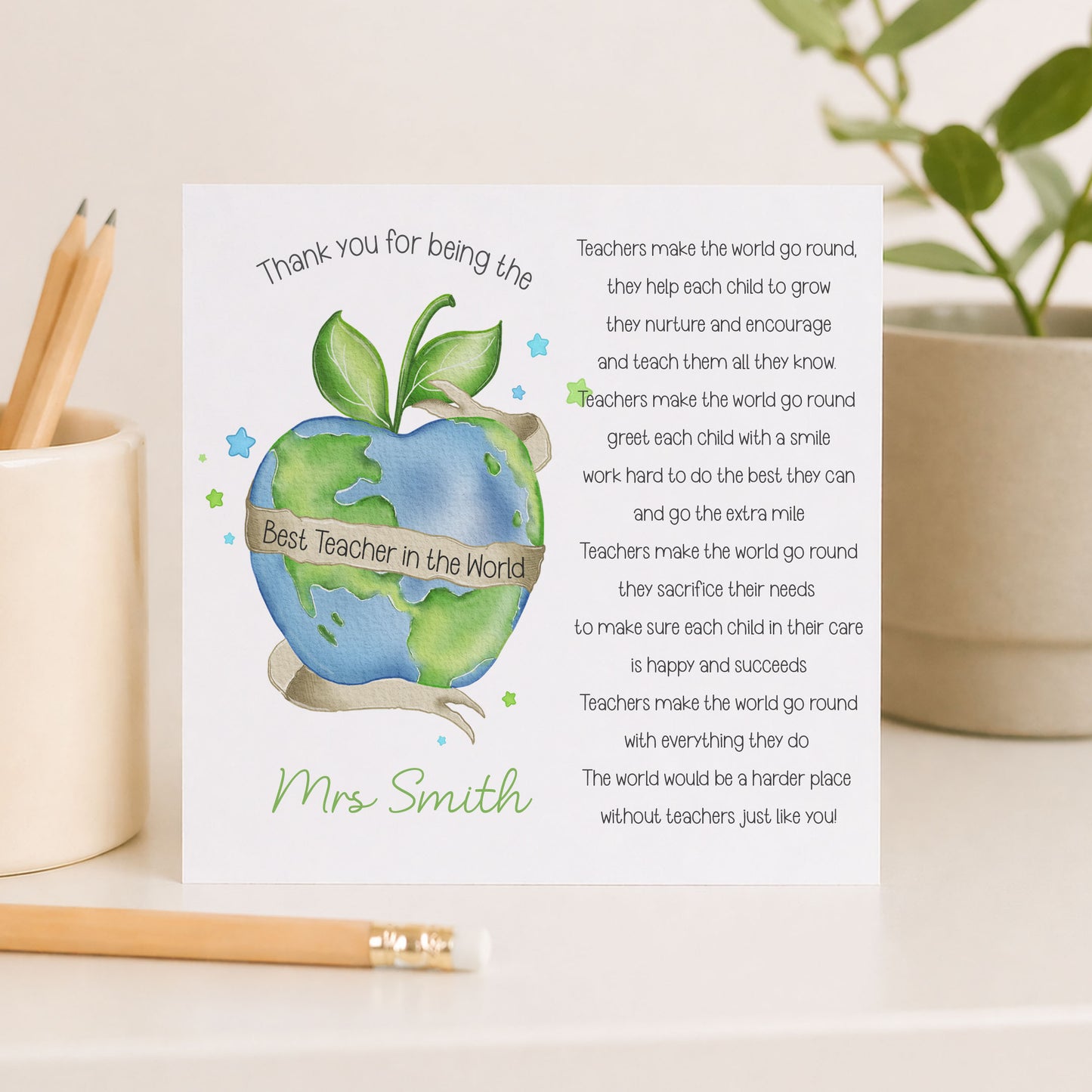 Best Teacher In The World Card