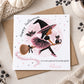 Personalised Girls Halloween Card – Pink Witch