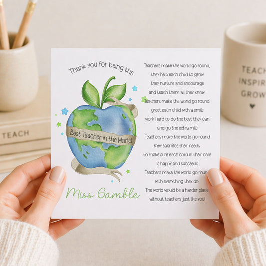 Best Teacher In The World Card