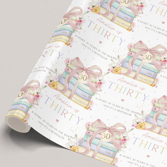 Personalised 30th Birthday Wrapping Paper