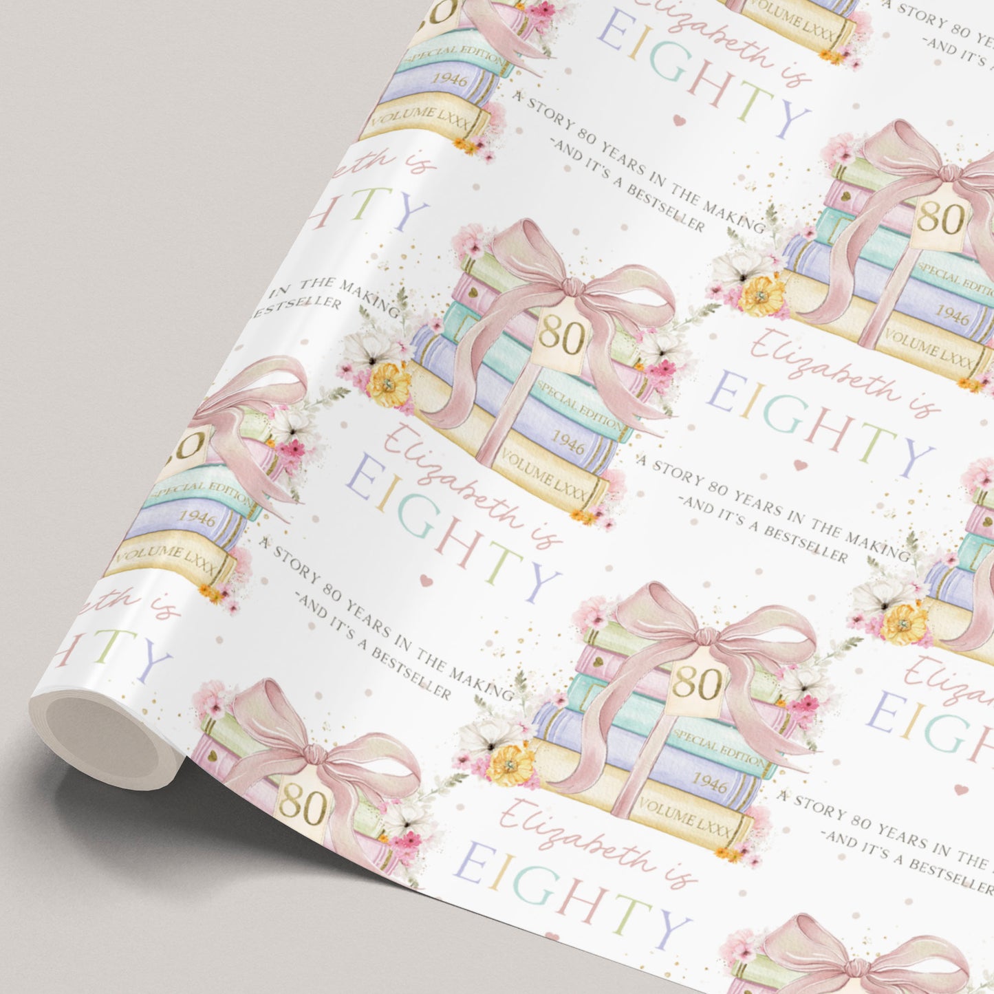 Personalised 80th Birthday Card Book Lover