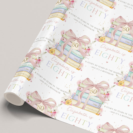 Personalised 80th Birthday Wrapping Paper For Mum