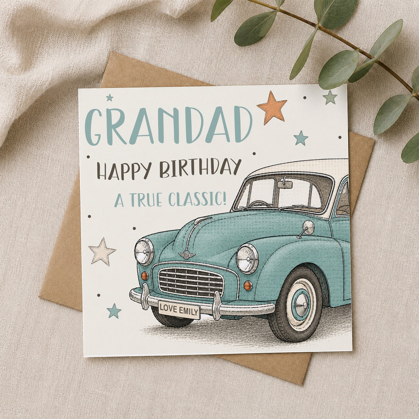 Personalised Classic Car Birthday Card