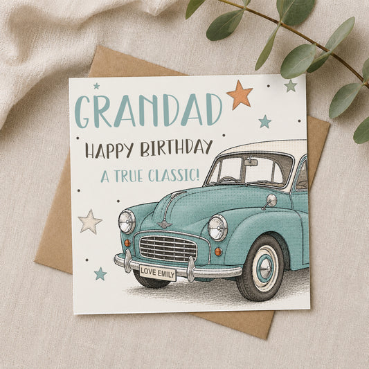 Personalised Classic Car Birthday Card