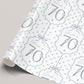 Personalised 70th Birthday Blue Floral Number Wrapping Paper