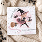 Personalised Girls Halloween Card – Pink Witch