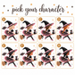 Personalised Girls Halloween Card – Pink Witch
