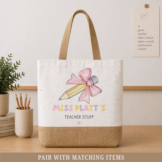 Custom Teacher Jute Bag