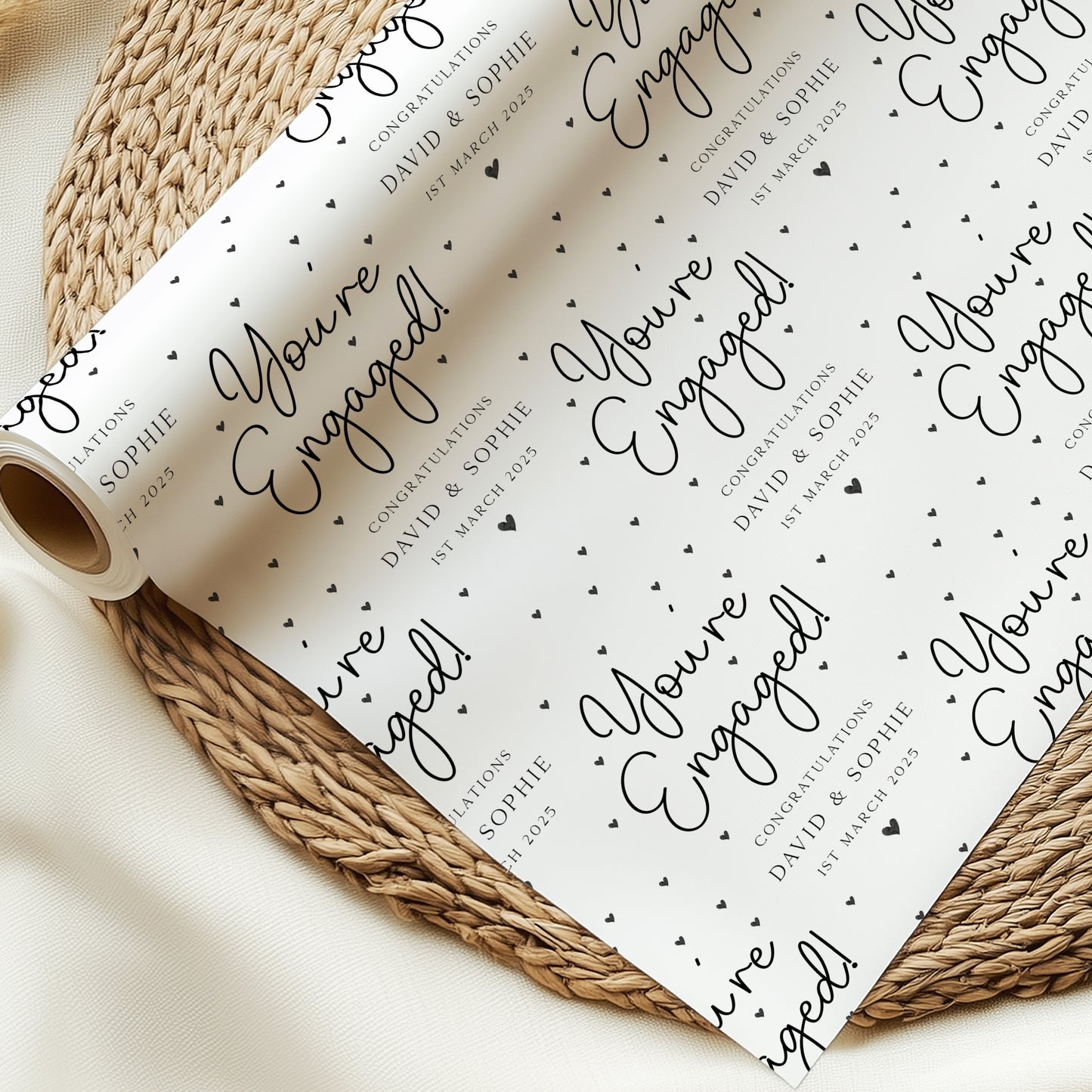 Personalised 'You're Engaged!' Engagement Gift Wrapping Paper