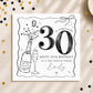 Personalised Black & White 30th Birthday Wrapping Paper