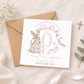 Personalised Christening, Naming Day Wrapping Paper - Pink Bunny