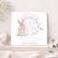 Personalised Girl's Christening, Baptism, Naming Day Card - Pink Bunny