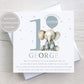 Personalised Boy's Blue Elephant 1st Birthday Card