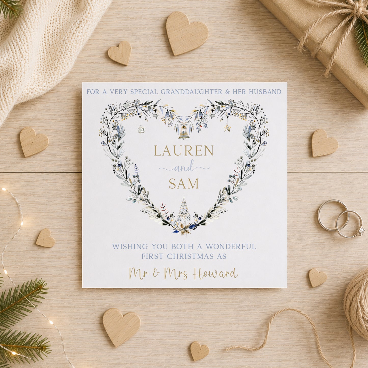 Personalised First Christmas as Mr & Mrs Card