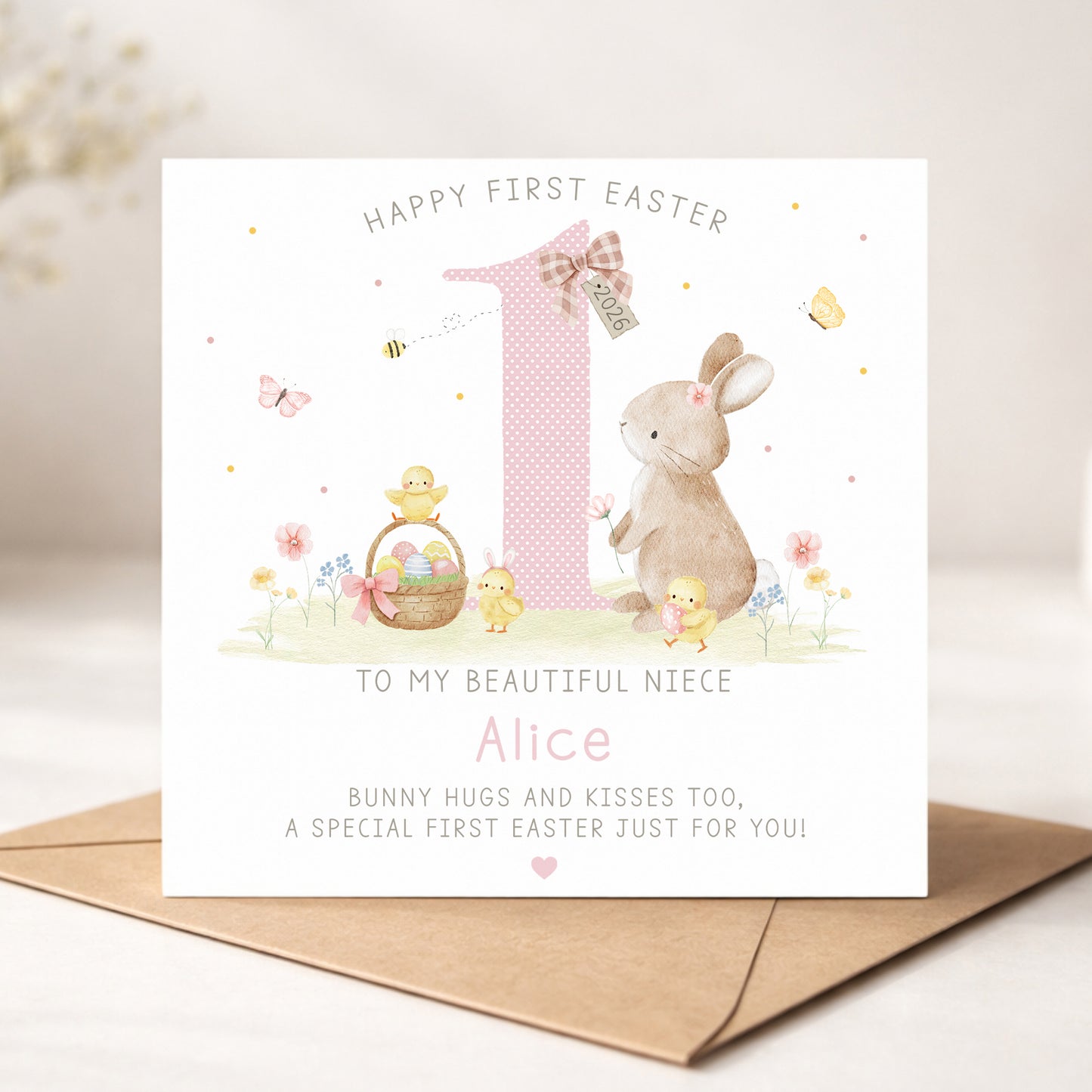 Personalised Girl's First Easter Card