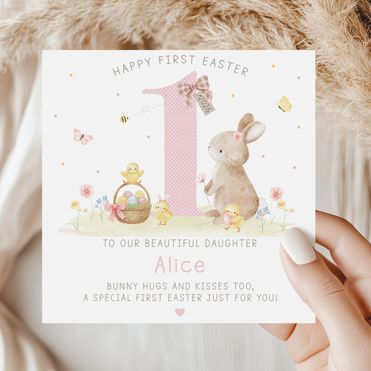 Personalised Girl's First Easter Card