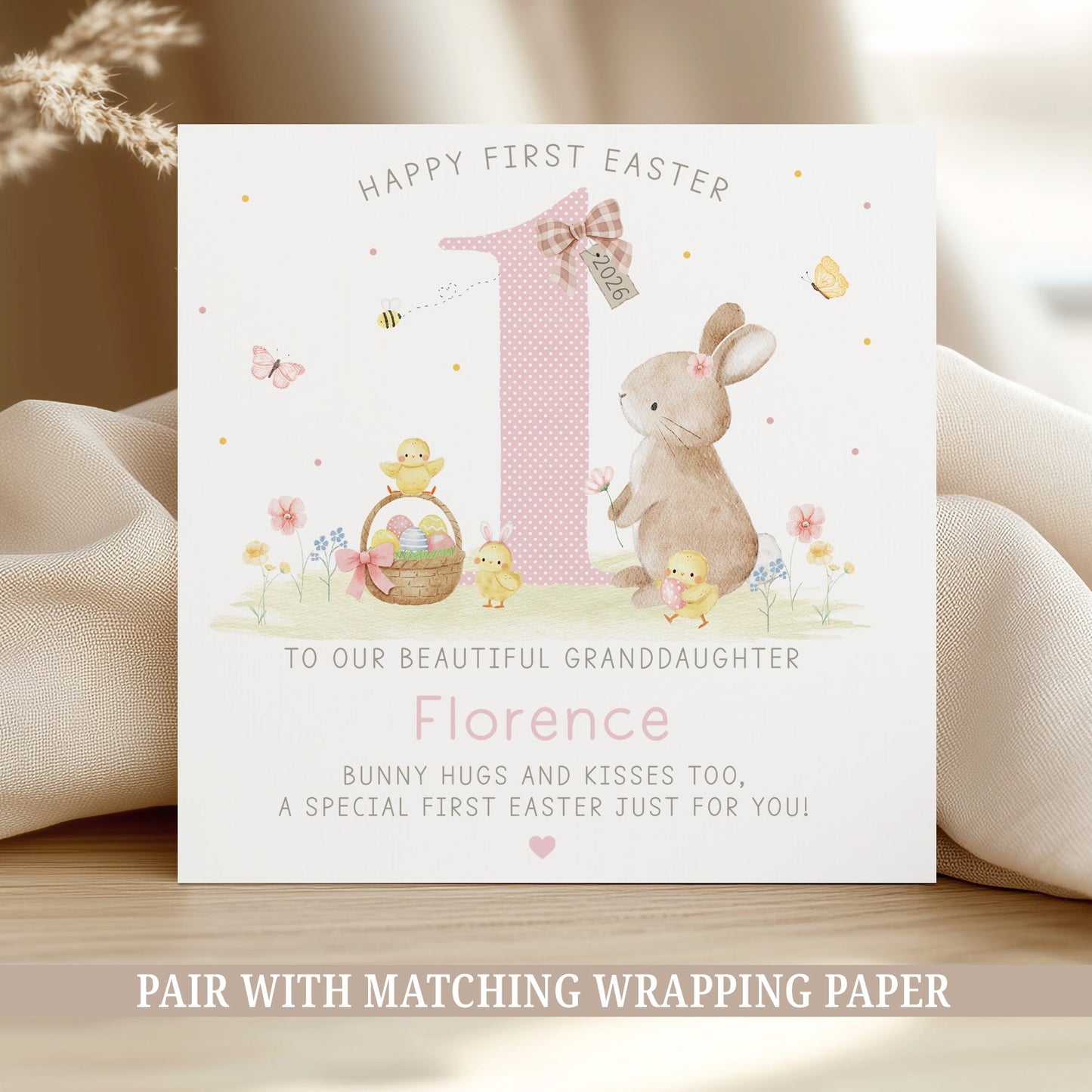 Personalised Girl's First Easter Card