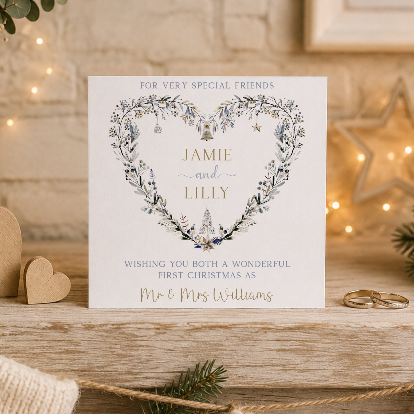 Personalised First Christmas as Mr & Mrs Card