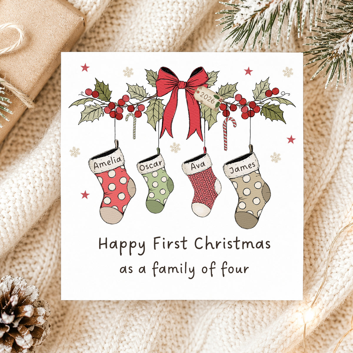 Personalised First Christmas as a Family Card