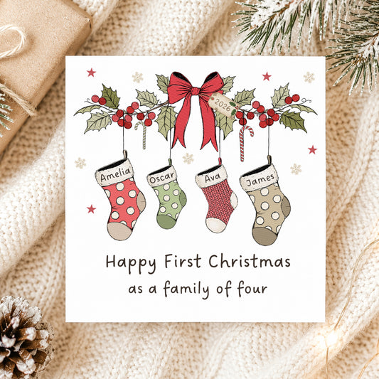 Personalised First Christmas as a Family Card