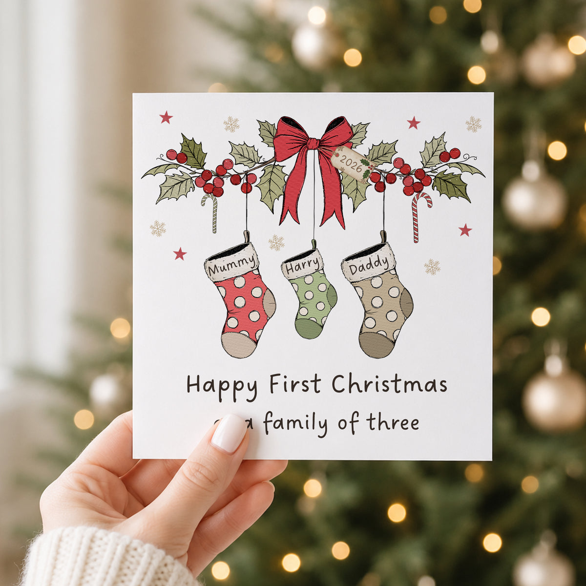 Personalised First Christmas as a Family Card